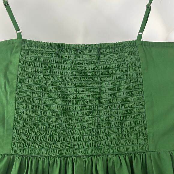 J. Crew Factory Women's Scallop-Trim Button-Front Midi Dress Fern Canyon 6 New - Picture 7 of 10